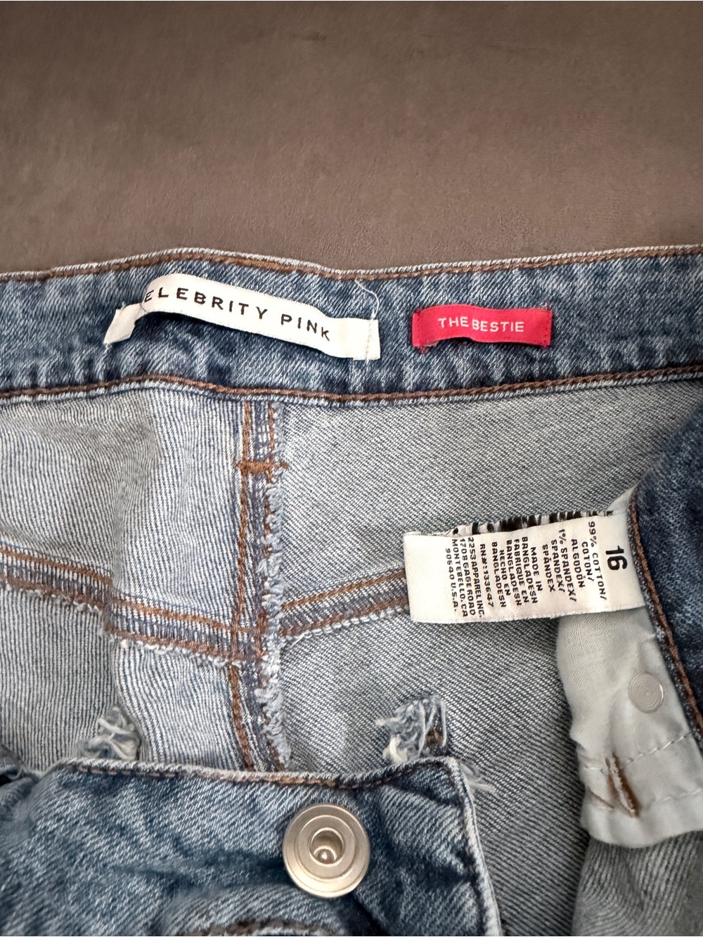 Celebrity Pink Light Blue Distressed Denim Jeans - The Bestie